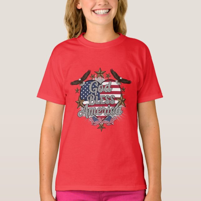 Patriotic Pride – God Bless America T-shirt design (Vorderseite)