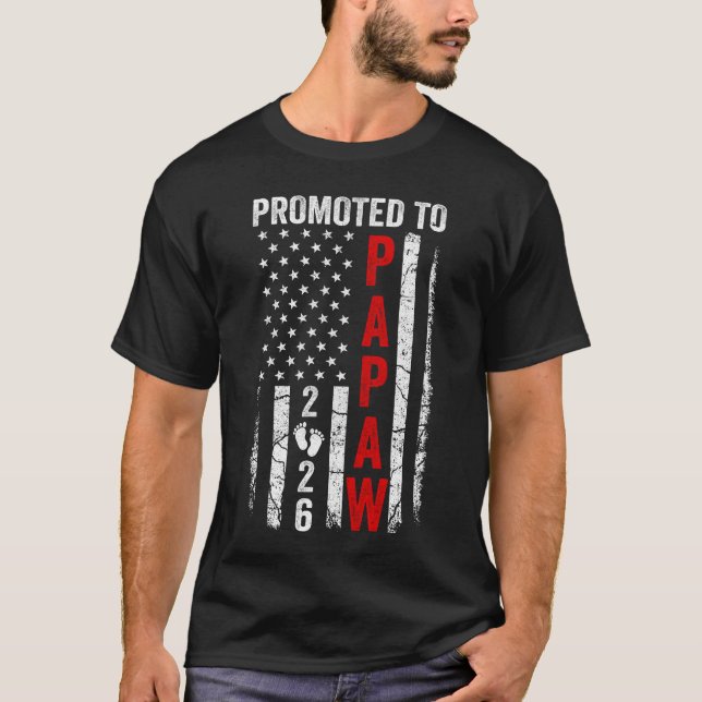 Patriotic Promoted To Papaw 2026 First Time New Pa T-Shirt (Vorderseite)