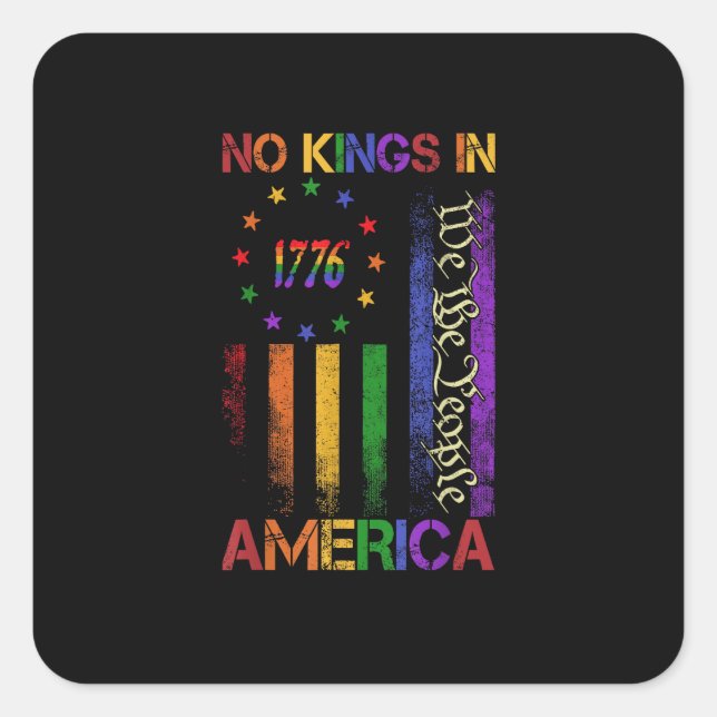 Patriotic Protest No Kings In America Quadratischer Aufkleber (Vorderseite)
