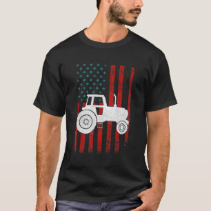 Patriotic Proud Bauer Usa Flag Traktor 4th of Jul T-Shirt