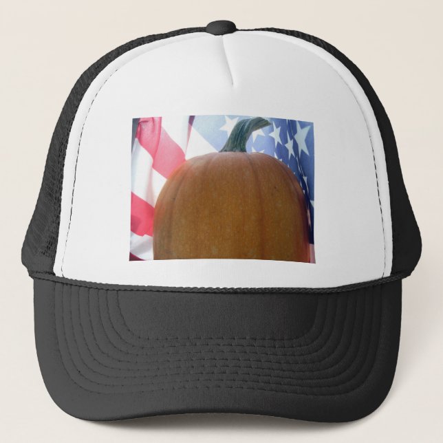 Patriotic Pumpkin Truckerkappe (Vorderseite)