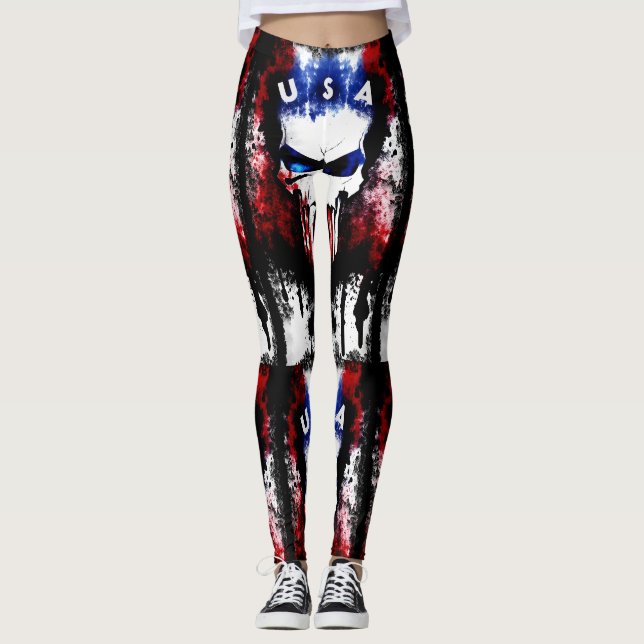 Patriotic Punisher (USA) Leggings (Vorderseite)