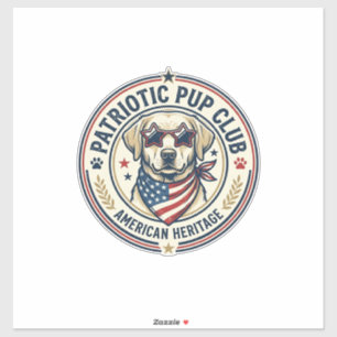 Patriotic Pup Club Patriotischer Patriotischer Hau Aufkleber