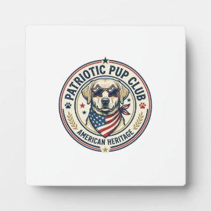 Patriotic Pup Club Patriotischer Patriotischer Hau Fotoplatte
