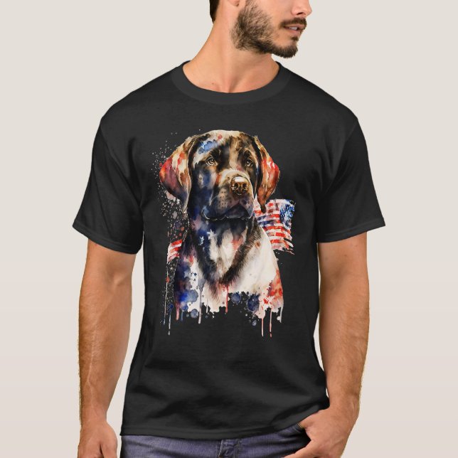 Patriotic Puppy 4th of July USA Independence Day 1 T-Shirt (Vorderseite)