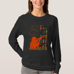 Patriotic Quail Jagd Vater Kansas Upland Bird Hun T-Shirt