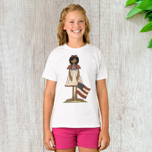 Patriotic Rag Doll Girl Americana Folk T-Shirt
