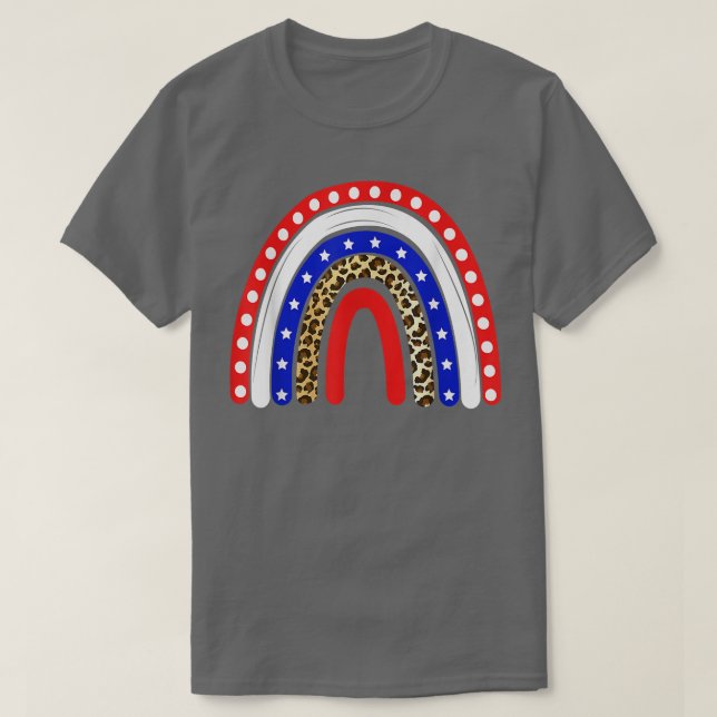 Patriotic Rainbow American Flag 4. Juli Kids B T-Shirt (Design vorne)