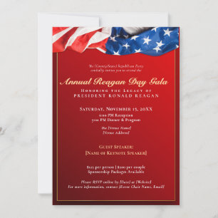 Patriotic Reagan Day Gala Republikanischer Fundrai Einladung