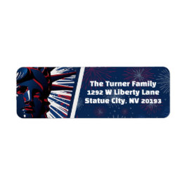 Patriotic Red Blue Statue of Liberty 4. Juli