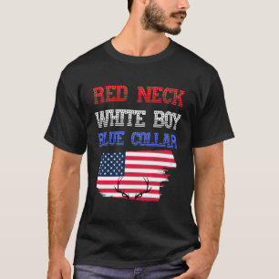 Patriotic Red Neck White and Blue Collar 4. Juli T-Shirt