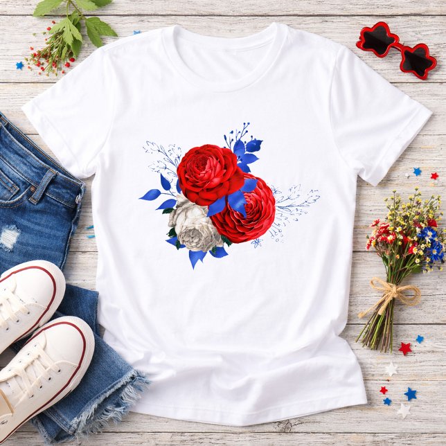 Patriotic Red Rose Bouquet Tri-Blend Shirt (Von Creator hochgeladen)