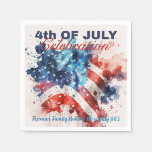 Patriotic Red White and Blue USA Flag Party Serviette