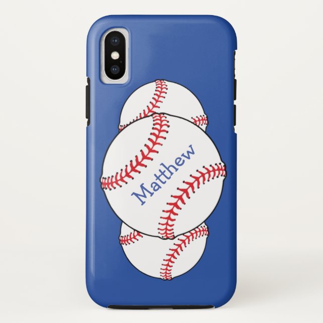 Patriotic Red White Blue Baseball iPhone X Fall Case-Mate iPhone Hülle (Rückseite)