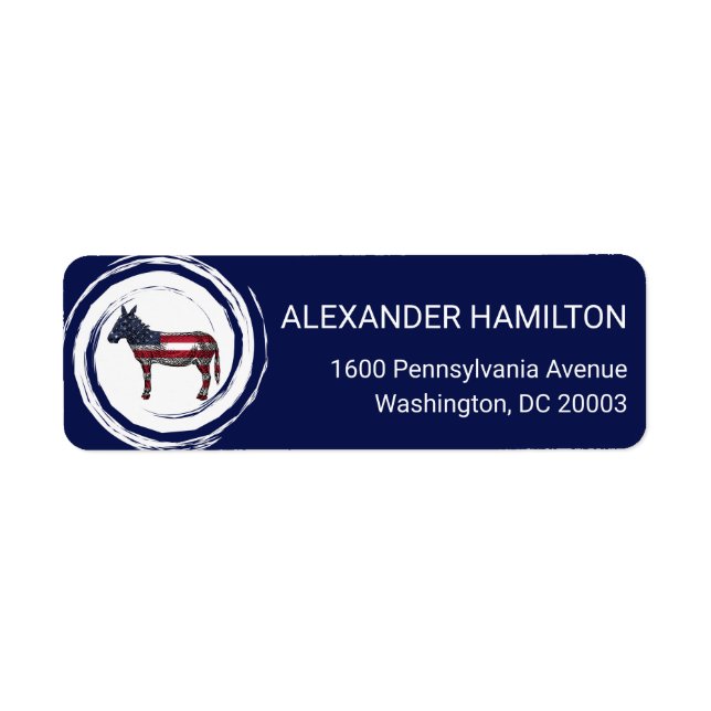 Patriotic Red White Blue Donkey Return Address (Vorne)