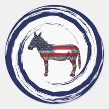 Patriotic Red White Blue Donkey