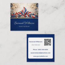 Patriotic Red White Blue Filigree 