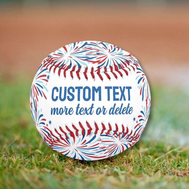 Patriotic Red White Blue Fireworks 4. Juli Custom Baseball (Von Creator hochgeladen)