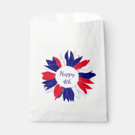 Patriotic Red White Blue Floral 4. Juli Party Geschenktütchen
