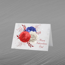 Patriotic Red White Blue Floral Bouquet