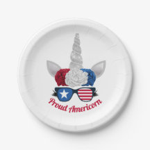 Patriotic Red White Blue Glitzer Unicorn
