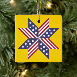 Patriotic Red White Blue Native Stars Streifen Keramikornament