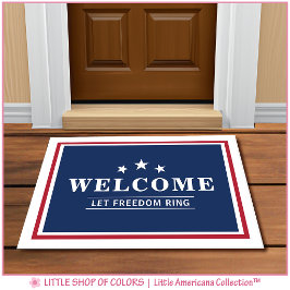 Patriotic Red White Blue Personalisiert Welcome Fußmatte