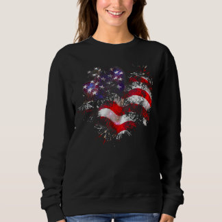 Patriotic Red White Blue Proud American US Firewor Sweatshirt