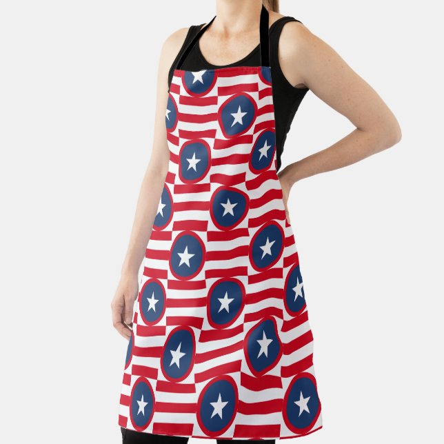 PATRIOTIC RED WHITE BLUE STARS & PATTERNS SCHÜRZE (InSitu)