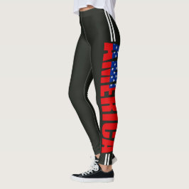 Patriotic, Red White & Blue, Stars & Stripes, USA Leggings