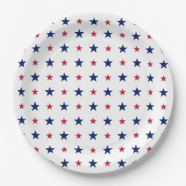 Patriotic Red White Blue Stars USA Pappteller