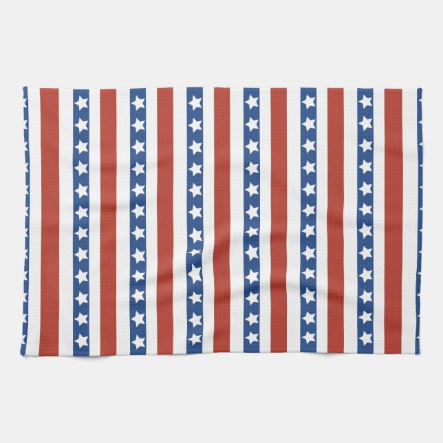 Patriotic Red White Blue US Flagge Freedom Handtuch (Horizontal)