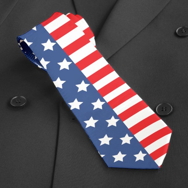 Patriotic Red White & Blue USA American Flag Krawatte (USA American flag tie)