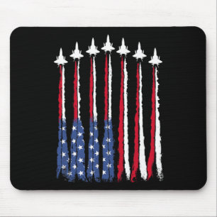 Patriotic Red White Blue Usa Flag Fighting Jets 4. Mousepad