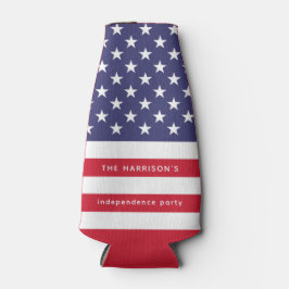 Patriotic Red White Blue USA Flag Personalisiert Flaschenkühler