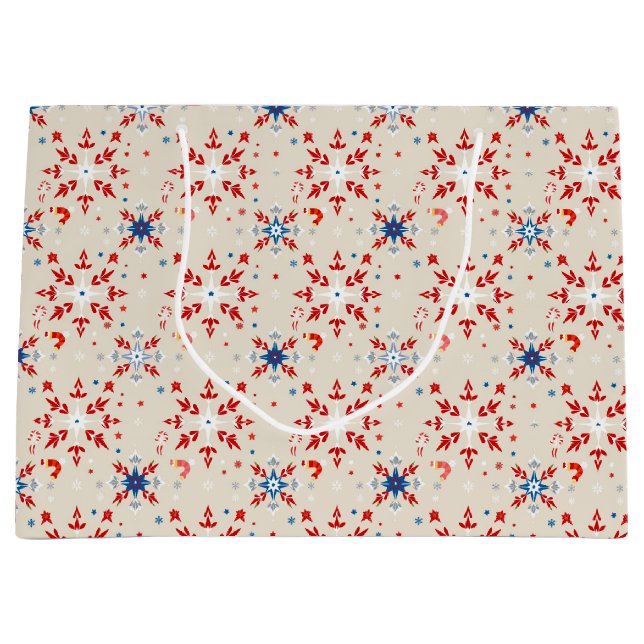 Patriotic Red White Blue Weihnachtsgeschenk Große Geschenktüte (Vorderseite)