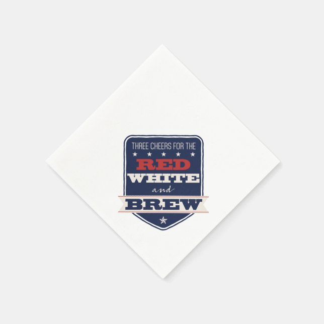 Patriotic Red White & Brew Serviette (Ecke)