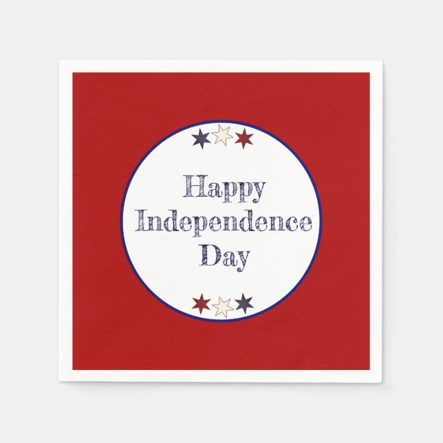 Patriotic Red White Stars Paper Teller Serviette (Vorderseite)