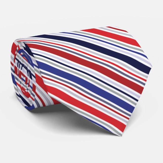 Patriotic Red White Striping Krawatte (Gerollt)