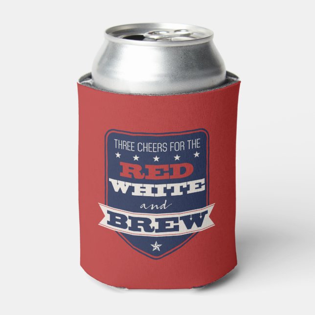 Patriotic Red White und Brew Personalisiert Dosenkühler (Kanne Vorderseite)