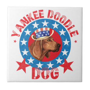 Patriotic Redbone Coonhound Fliese