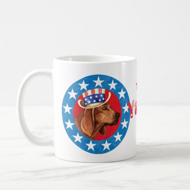 Patriotic Redbone Coonhound Kaffeetasse (Links)