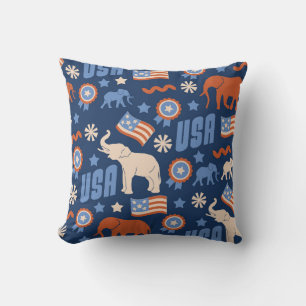Patriotic Republikaner USA Elephant Kissen