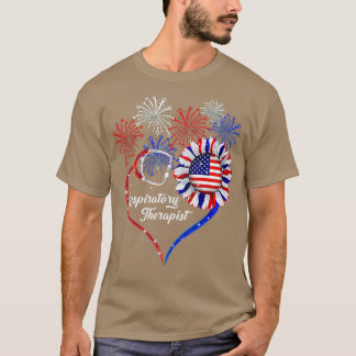 Patriotic Respiratory Therapist 4. Juli Americ T-Shirt