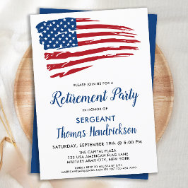 Patriotic Retirement Party USA Flag Einladung