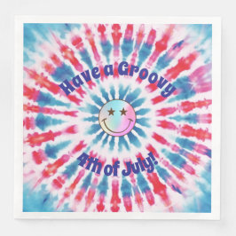 Patriotic Retro Hippie 4. Juli Paper Napkin Serviette