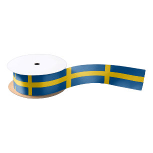 Patriotic Ribbon mit der Flagge Schwedens Satinband