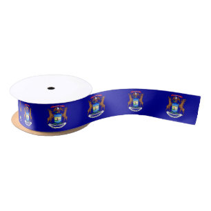 Patriotic Ribbon mit Flag Michigan, USA Satinband