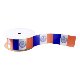 Patriotic Ribbon mit Flag New York City, USA Satinband