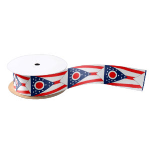 Patriotic Ribbon mit Flag Ohio Staat, USA Satinband